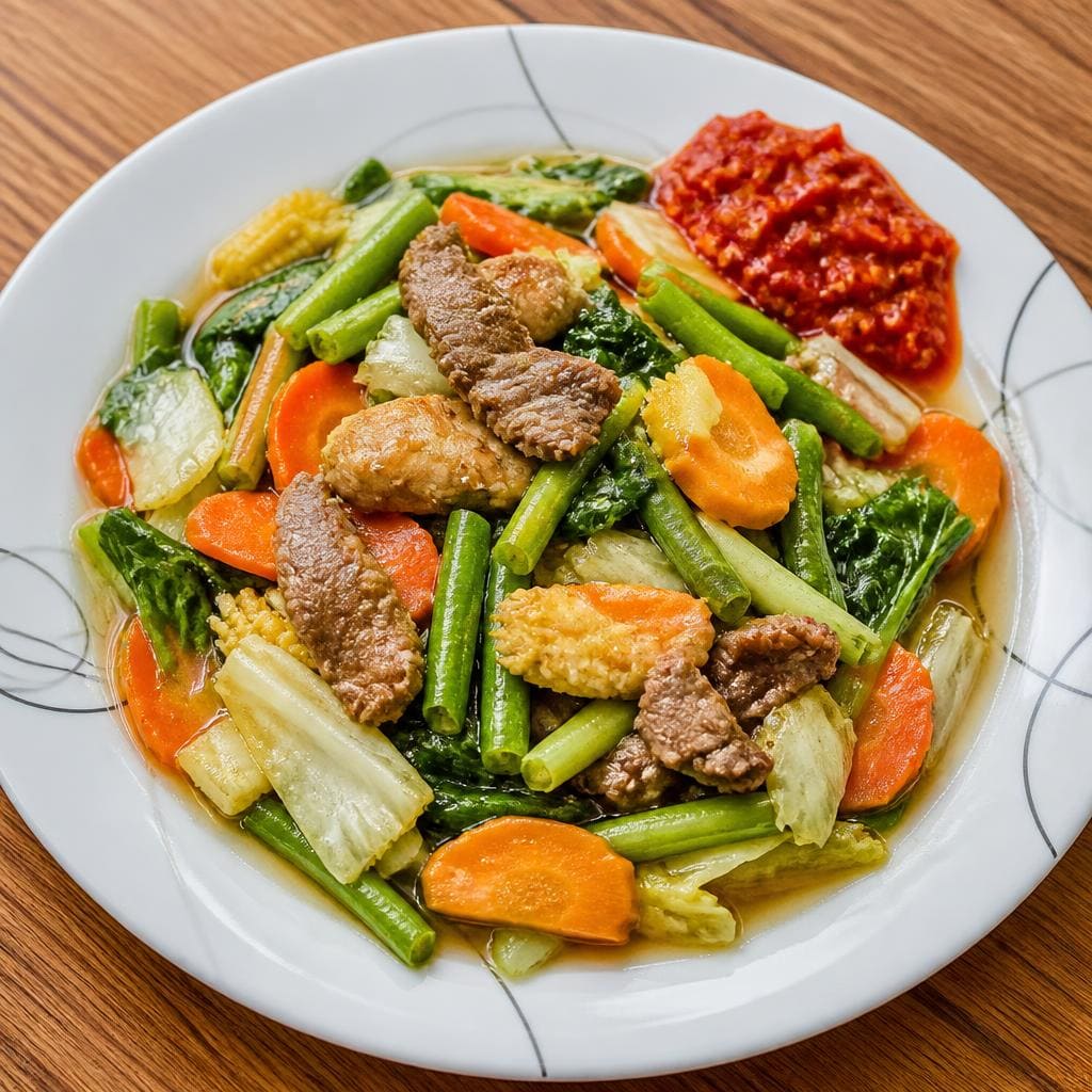 Capcay Warkop 88 dengan sayuran dan isian gurih